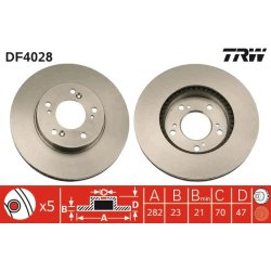 Brake Disc TRW DF4028 OE Ref 45251-SP0-000