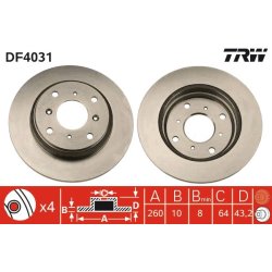 Brake Disc TRW DF4031 OE Ref 42510-SD4-000