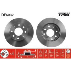 Brake Disc TRW DF4032 OE Ref MB950570