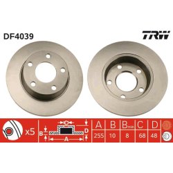 Brake Disc TRW DF4039 OE Ref 4B0 615 601 B
