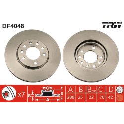 Brake Disc TRW DF4048 OE Ref 90539466