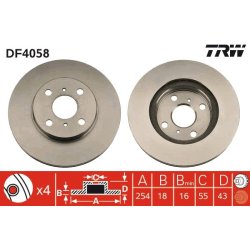 Brake Disc TRW DF4058 OE Ref 43512-10170