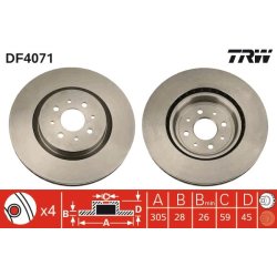 Brake Disc TRW DF4071 OE Ref 71738914