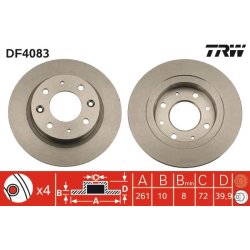 Brake Disc TRW DF4083 OE Ref 0K9AA-26251C