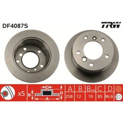 Brake Disc TRW DF4087S OE Ref 2D0 501 205