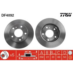 Brake Disc TRW DF4092 OE Ref 40206-9C000