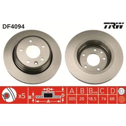 Brake Disc TRW DF4094 OE Ref C2C41251