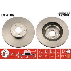 Brake Disc TRW DF4104 OE Ref 26300SA000