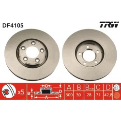 Brake Disc TRW DF4105 OE Ref JLM20801