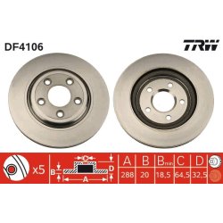 Brake Disc TRW DF4106 OE Ref XR858224