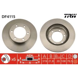 Brake Disc TRW DF4115 OE Ref 43512-35210
