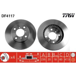 Brake Disc TRW DF4117 OE Ref 55311-61G02-000