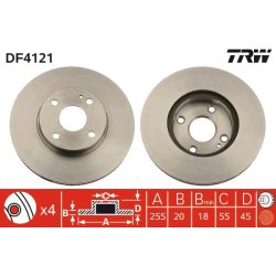 Brake Disc TRW DF4121 OE Ref N026-33-25X