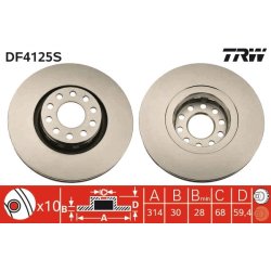 Brake Disc TRW DF4125S OE Ref 441 615 301 AA