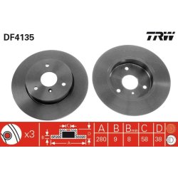 Brake Disc TRW DF4135 OE Ref Q004341V002