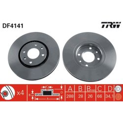 Brake Disc TRW DF4141 OE Ref 4246 T8