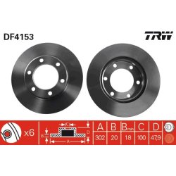 Brake Disc TRW DF4153 OE Ref 43512-35220