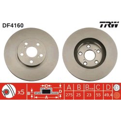 Brake Disc TRW DF4160 OE Ref 43512-20711