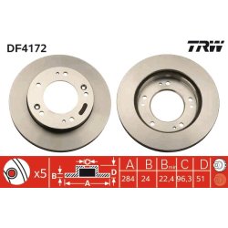 Brake Disc TRW DF4172 OE Ref 0K01A-33251D
