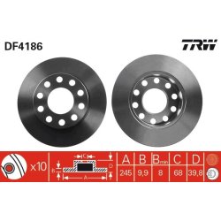 Brake Disc TRW DF4186 OE Ref 8E0 615 601 P