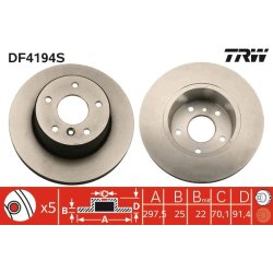 Brake Disc TRW DF4194S OE Ref ANR4582
