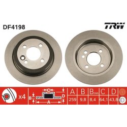 Brake Disc TRW DF4198 OE Ref 6 774 987