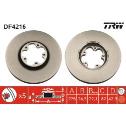 Brake Disc TRW DF4216 OE Ref 1456667
