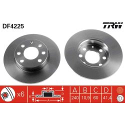 Brake Disc TRW DF4225 OE Ref 569020