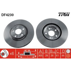 Brake Disc TRW DF4230 OE Ref 77 01 206 673