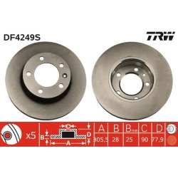 Brake Disc TRW DF4249S OE Ref 4020600QAD