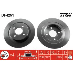 Brake Disc TRW DF4251 OE Ref 4324591