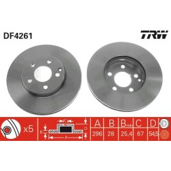 Brake Disc TRW DF4261 OE Ref 211 421 07 12