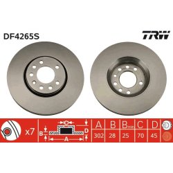 Brake Disc TRW DF4265S OE Ref 5 69 004