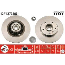 Brake Disc TRW DF4273BS OE Ref 43206-00QAC