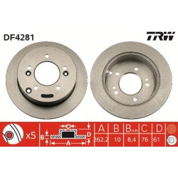 Brake Disc TRW DF4281 OE Ref 58411-39300
