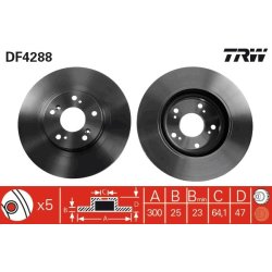 Brake Disc TRW DF4288 OE Ref 45251SPAH50
