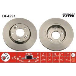 Brake Disc TRW DF4291 OE Ref 51712-3B000