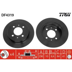 Brake Disc TRW DF4319 OE Ref MB857763