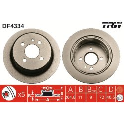 Brake Disc TRW DF4334 OE Ref 1 163 145