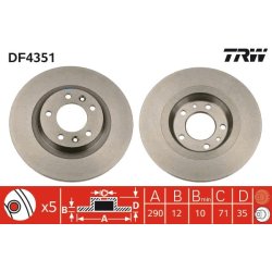 Brake Disc TRW DF4351 OE Ref E 169 157