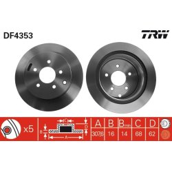 Brake Disc TRW DF4353 OE Ref 43206-CN000