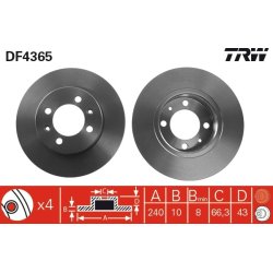 Brake Disc TRW DF4365 OE Ref GBD90842