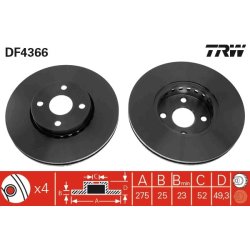 Brake Disc TRW DF4366 OE Ref 43512-13021