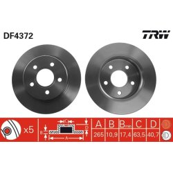 Brake Disc TRW DF4372 OE Ref 1223540