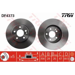 Brake Disc TRW DF4373 OE Ref 639 421 00 12