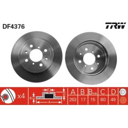 Brake Disc TRW DF4376 OE Ref 47 07 288