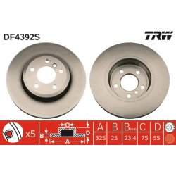 Brake Disc TRW DF4392S OE Ref 34 11 3 400 151