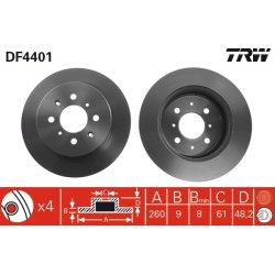 Brake Disc TRW DF4401 OE Ref 42510-S5A-A00