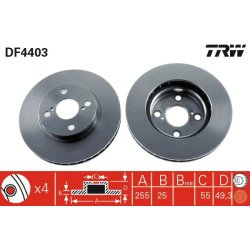 Brake Disc TRW DF4403 OE Ref 43512-02090