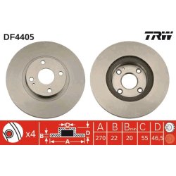 Brake Disc TRW DF4405 OE Ref N06Y-33-25X